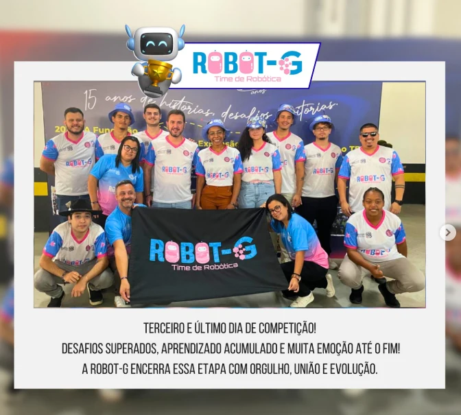 Equipe ROBOT-G reunida durante a competição em 2025